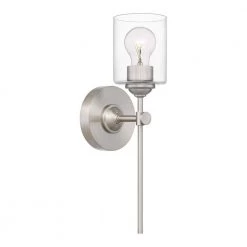 Aria 1-Light Brushed Nickel Wall Sconce by Quoizel -Quoizel Sales brushed nickel quoizel vanity lighting ari8605bn 4f 1000