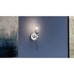 Aria 1-Light Brushed Nickel Wall Sconce by Quoizel -Quoizel Sales brushed nickel quoizel vanity lighting ari8605bn c3 1000