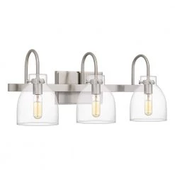 Atmore 21 in. 3-Light Brushed Nickel Vanity Light by Quoizel -Quoizel Sales brushed nickel quoizel vanity lighting atmo8621bn 4f 1000