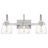 Atmore 21 in. 3-Light Brushed Nickel Vanity Light by Quoizel -Quoizel Sales brushed nickel quoizel vanity lighting atmo8621bn 64 1000