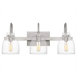 Atmore 21 in. 3-Light Brushed Nickel Vanity Light by Quoizel