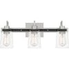 Axel 22 in. 3-Light Brushed Nickel Vanity Light with Clear Seeded Glass by Quoizel -Quoizel Sales brushed nickel quoizel vanity lighting axe8622bn 64 1000
