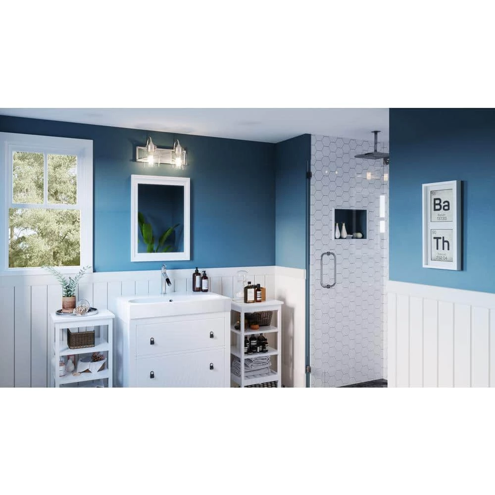 Bartley 15.75 in. 2-Light Brushed Nickel Vanity Light by Quoizel 10 Bartley 15.75 in. 2-Light Brushed Nickel Vanity Light by Quoizel - Image 8