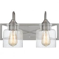 Bartley 15.75 in. 2-Light Brushed Nickel Vanity Light by Quoizel