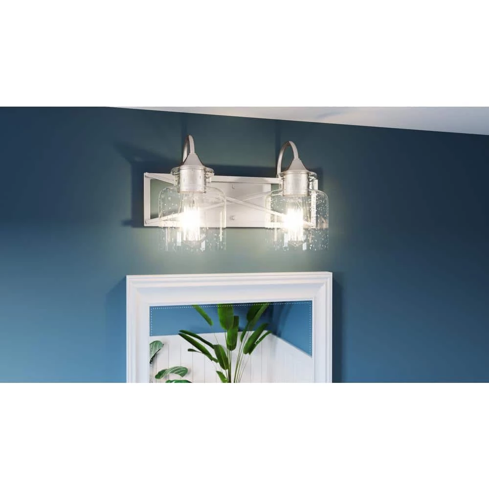 Bartley 15.75 in. 2-Light Brushed Nickel Vanity Light by Quoizel 5 Bartley 15.75 in. 2-Light Brushed Nickel Vanity Light by Quoizel - Image 3