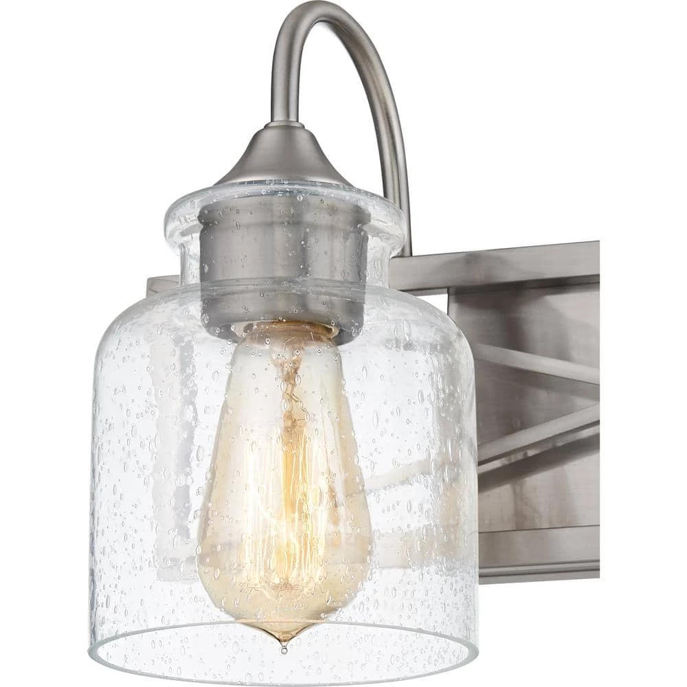 Bartley 15.75 in. 2-Light Brushed Nickel Vanity Light by Quoizel 9 Bartley 15.75 in. 2-Light Brushed Nickel Vanity Light by Quoizel - Image 7