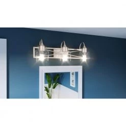 Bartley 24 in. 3-Light Brushed Nickel Vanity Light by Quoizel -Quoizel Sales brushed nickel quoizel vanity lighting bart8624bn c3 1000