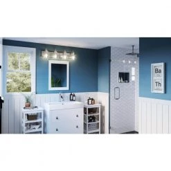 Bartley 32.25 in. 4-Light Brushed Nickel Vanity Light by Quoizel -Quoizel Sales brushed nickel quoizel vanity lighting bart8632bn 31 1000