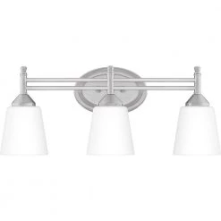 Billingsley 3-Light Brushed Nickel Vanity Light by Quoizel
