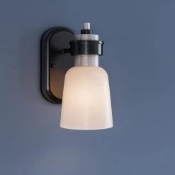 Conrad 1-Light Brushed Nickel Wall Sconce by Quoizel -Quoizel Sales brushed nickel quoizel vanity lighting crd8605bn 1f 1000