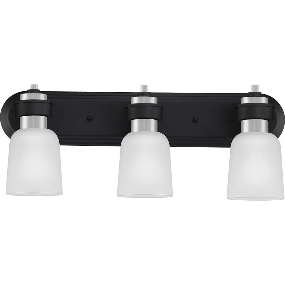 Conrad 3-Light Brushed Nickel Vanity Light by Quoizel 5 Conrad 3-Light Brushed Nickel Vanity Light by Quoizel - Image 3