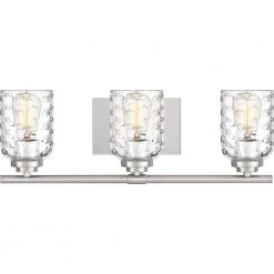 Cristal 3-Light Brushed Nickel Vanity Light by Quoizel