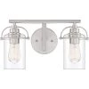 Emerson 2-Light Brushed Nickel Vanity Light by Quoizel