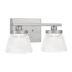 Hunley 2-Light Brushed Nickel Vanity Light by Quoizel -Quoizel Sales brushed nickel quoizel vanity lighting hun8614bn c3 1000