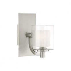 Kolt 1-Light Brushed Nickel Wall Sconce by Quoizel