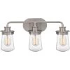 Lewiston 3-Light Brushed Nickel Vanity Light by Quoizel -Quoizel Sales brushed nickel quoizel vanity lighting lwn8603bn 64 1000