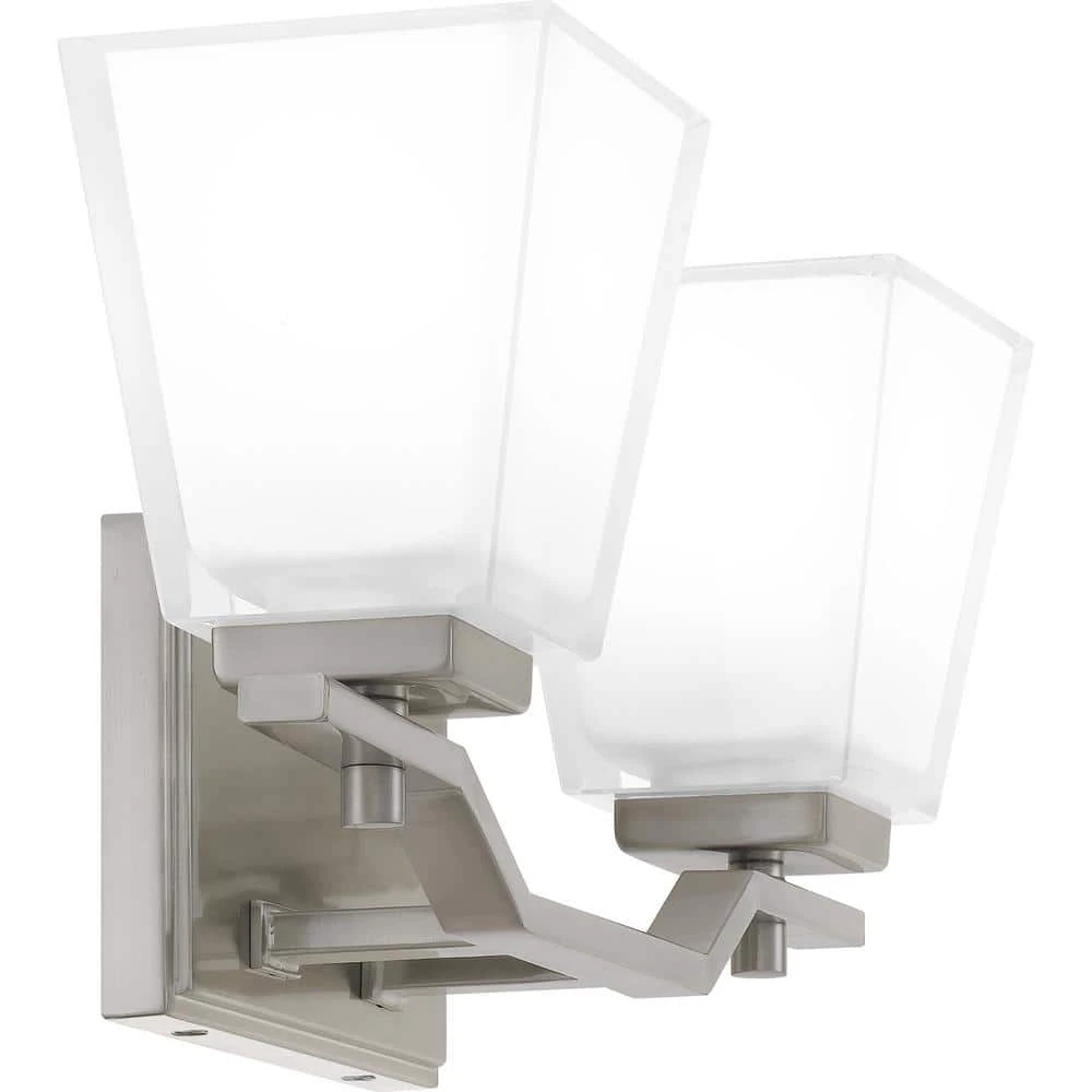 Myra 15 in. 2-Light Brushed Nickel Vanity Light with Clear Glass by Quoizel 6 Myra 15 in. 2-Light Brushed Nickel Vanity Light with Clear Glass by Quoizel - Image 4