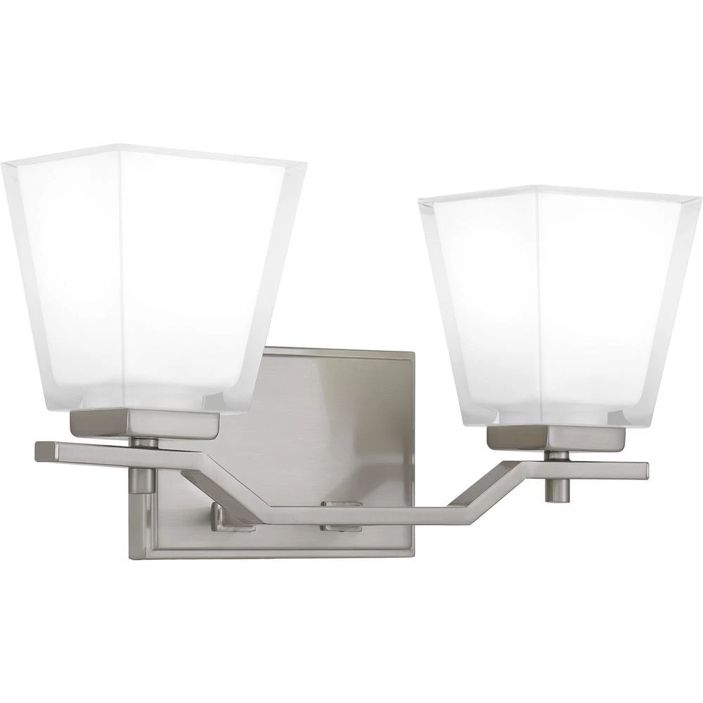 Myra 15 in. 2-Light Brushed Nickel Vanity Light with Clear Glass by Quoizel 5 Myra 15 in. 2-Light Brushed Nickel Vanity Light with Clear Glass by Quoizel - Image 3