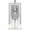 Nicholas Clear 1-Light Brushed Nickel Wall Sconce by Quoizel 1 Nicholas Clear 1-Light Brushed Nickel Wall Sconce by Quoizel -Quoizel Sales brushed nickel quoizel vanity lighting nlc8601bn 64 1000