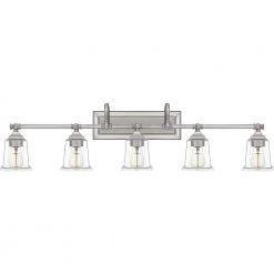 Nicholas 5-Light Brushed Nickel Vanity Light by Quoizel