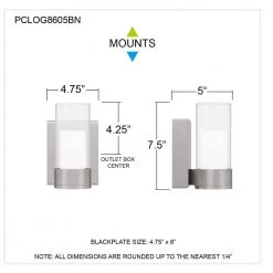 Logan 4.75 in. Brushed Nickel LED Sconce with Clear Glass Shade by Quoizel -Quoizel Sales brushed nickel quoizel vanity lighting pclog8605bn fa 1000