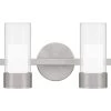 Logan 13.5 in. Brushed Nickel LED Vanity Light Bar with Clear Glass by Quoizel -Quoizel Sales brushed nickel quoizel vanity lighting pclog8614bn 64 1000