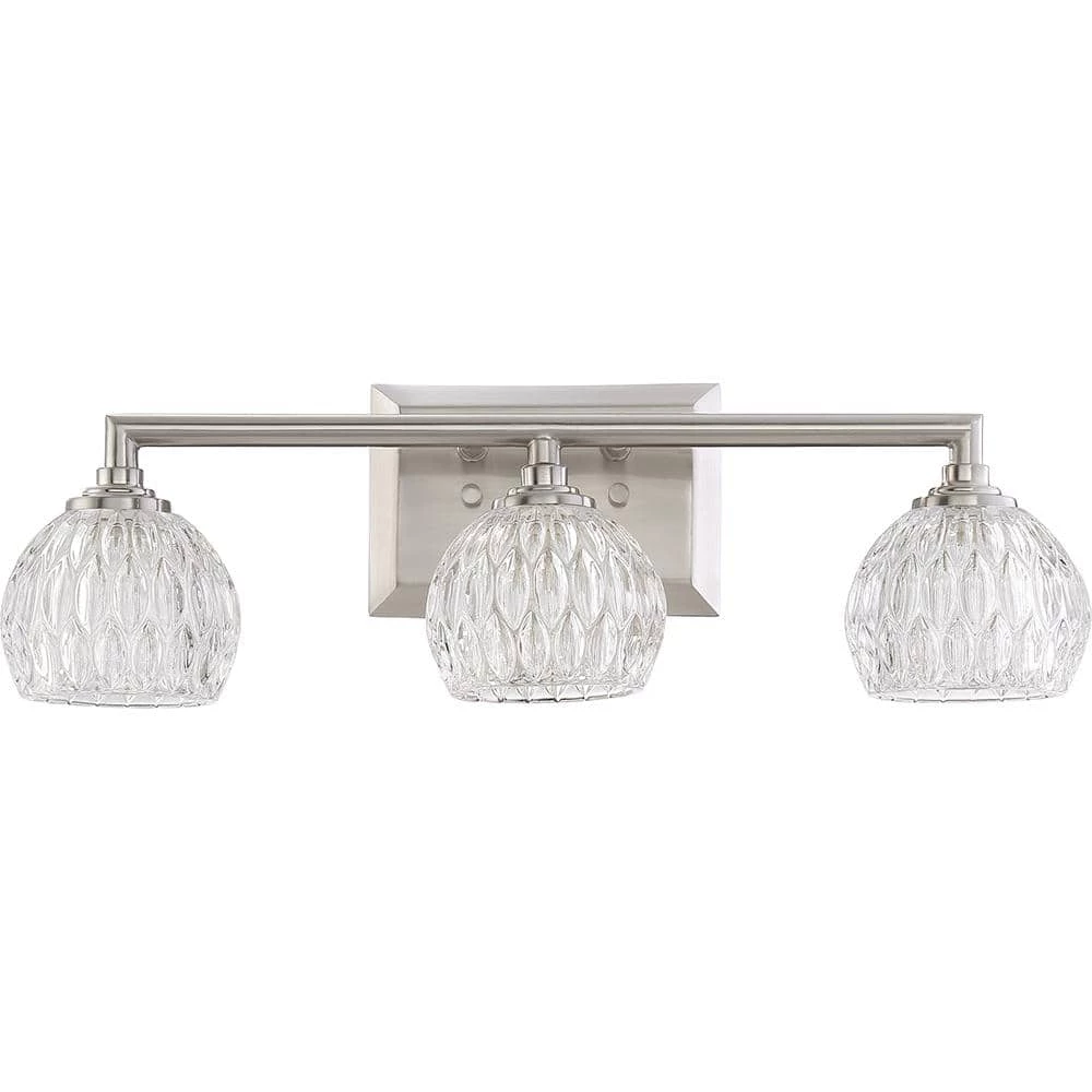 Serena 3-Light Brushed Nickel Vanity Light by Quoizel 5 Serena 3-Light Brushed Nickel Vanity Light by Quoizel - Image 3