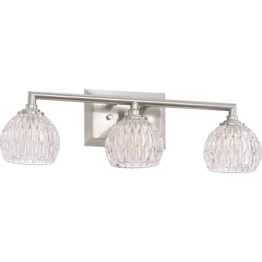 Serena 3-Light Brushed Nickel Vanity Light by Quoizel 4 Serena 3-Light Brushed Nickel Vanity Light by Quoizel - Image 2
