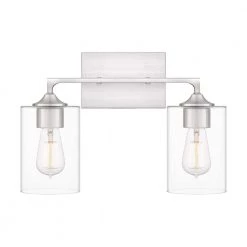 Prescott 16.25 in. 2-Light Brushed Nickel Bath Vanity Light by Quoizel