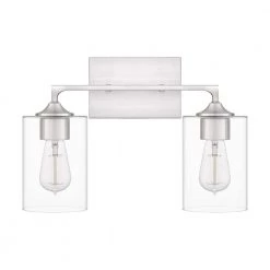 Prescott 16.25 in. 2-Light Brushed Nickel Bath Vanity Light by Quoizel -Quoizel Sales brushed nickel quoizel vanity lighting prc8616bn c3 1000