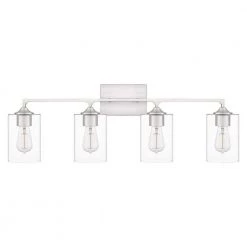 Prescott 33.5 in. 4-Light Brushed Nickel Bath Vanity Light by Quoizel 14 Prescott 33.5 in. 4-Light Brushed Nickel Bath Vanity Light by Quoizel -Quoizel Sales brushed nickel quoizel vanity lighting prc8633bn 1f 1000