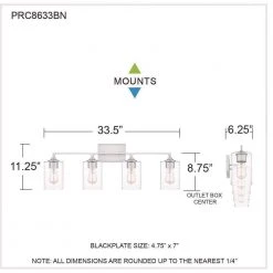 Prescott 33.5 in. 4-Light Brushed Nickel Bath Vanity Light by Quoizel 16 Prescott 33.5 in. 4-Light Brushed Nickel Bath Vanity Light by Quoizel -Quoizel Sales brushed nickel quoizel vanity lighting prc8633bn 76 1000