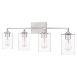Prescott 33.5 in. 4-Light Brushed Nickel Bath Vanity Light by Quoizel 12 Prescott 33.5 in. 4-Light Brushed Nickel Bath Vanity Light by Quoizel -Quoizel Sales brushed nickel quoizel vanity lighting prc8633bn c3 1000