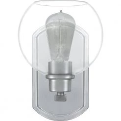 Pruitt 1-Light Brushed Nickel Wall Sconce by Quoizel -Quoizel Sales brushed nickel quoizel vanity lighting pruc8607bn 4f 1000