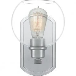 Pruitt 1-Light Brushed Nickel Wall Sconce by Quoizel