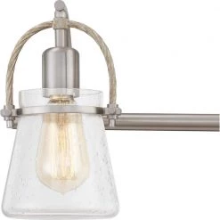 Stafford 24 in. 3-Light Brushed Nickel Vanity Light with Clear Seeded Glass by Quoizel -Quoizel Sales brushed nickel quoizel vanity lighting stf8624bn 44 1000