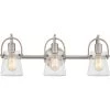 Stafford 24 in. 3-Light Brushed Nickel Vanity Light with Clear Seeded Glass by Quoizel -Quoizel Sales brushed nickel quoizel vanity lighting stf8624bn 64 1000