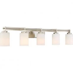 Taylor 5-Light Brushed Nickel Vanity Light by Quoizel -Quoizel Sales brushed nickel quoizel vanity lighting ty8605bn c3 1000