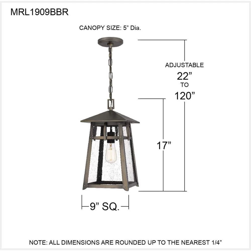 Merle 1-Light Burnished Bronze Mini Pendant by Quoizel 4 Merle 1-Light Burnished Bronze Mini Pendant by Quoizel - Image 2