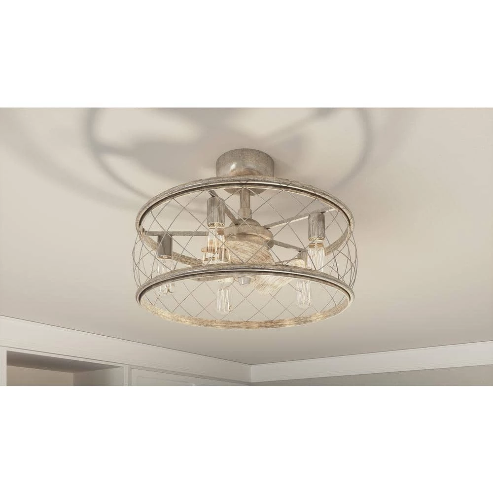 Dury 22 in. Century Silver Leaf Fan with Light by Quoizel 4 Dury 22 in. Century Silver Leaf Fan with Light by Quoizel - Image 3