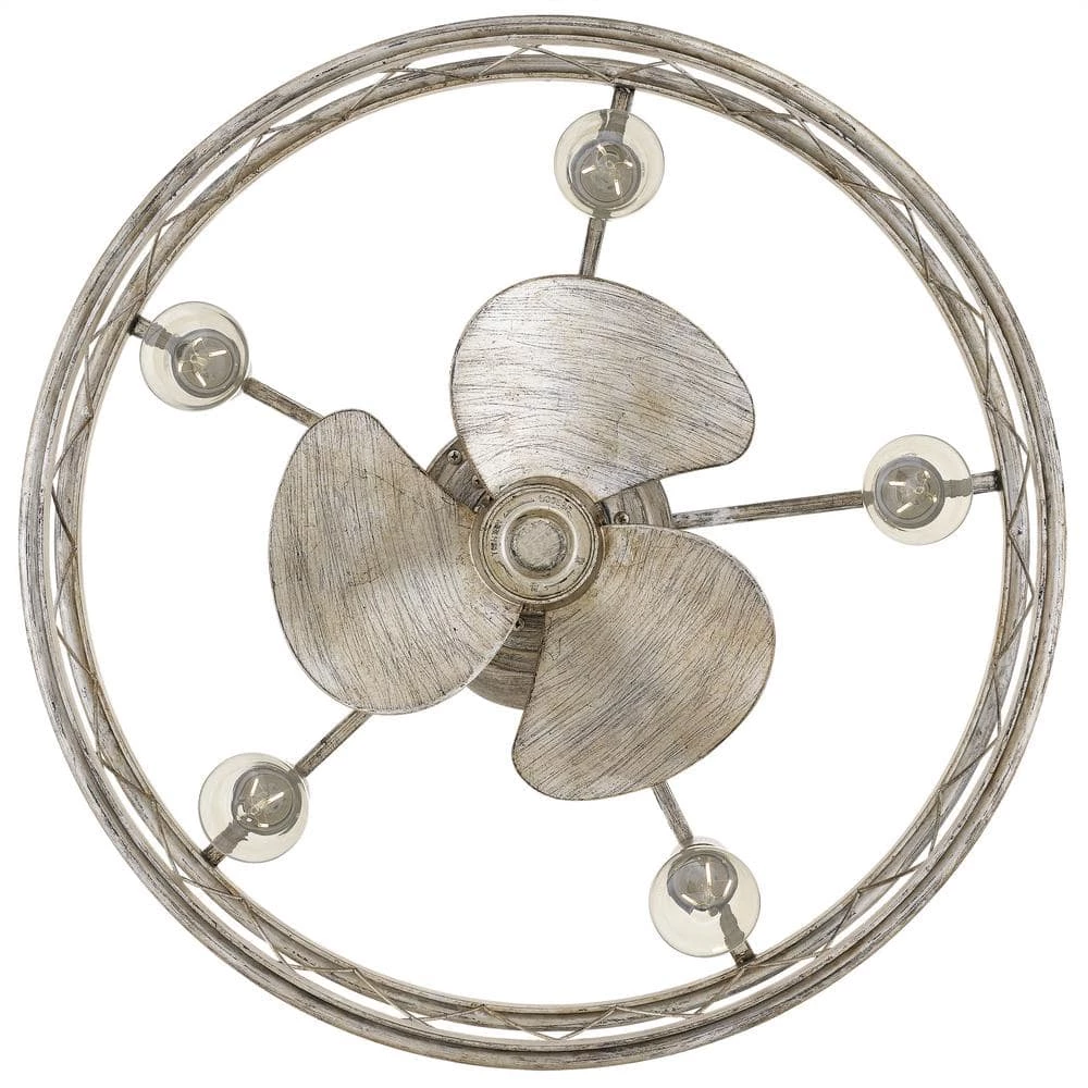 Dury 22 in. Century Silver Leaf Fan with Light by Quoizel 6 Dury 22 in. Century Silver Leaf Fan with Light by Quoizel - Image 5