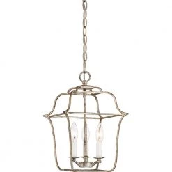 Gallery 3-Light Century Silver Leaf Pendant by Quoizel -Quoizel Sales century silver leaf quoizel chandeliers gly5203cs 1f 1000