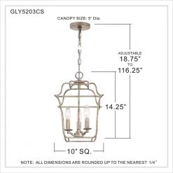 Gallery 3-Light Century Silver Leaf Pendant by Quoizel -Quoizel Sales century silver leaf quoizel chandeliers gly5203cs 44 1000