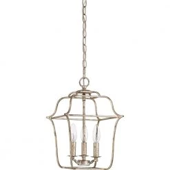 Gallery 3-Light Century Silver Leaf Pendant by Quoizel -Quoizel Sales century silver leaf quoizel chandeliers gly5203cs c3 1000