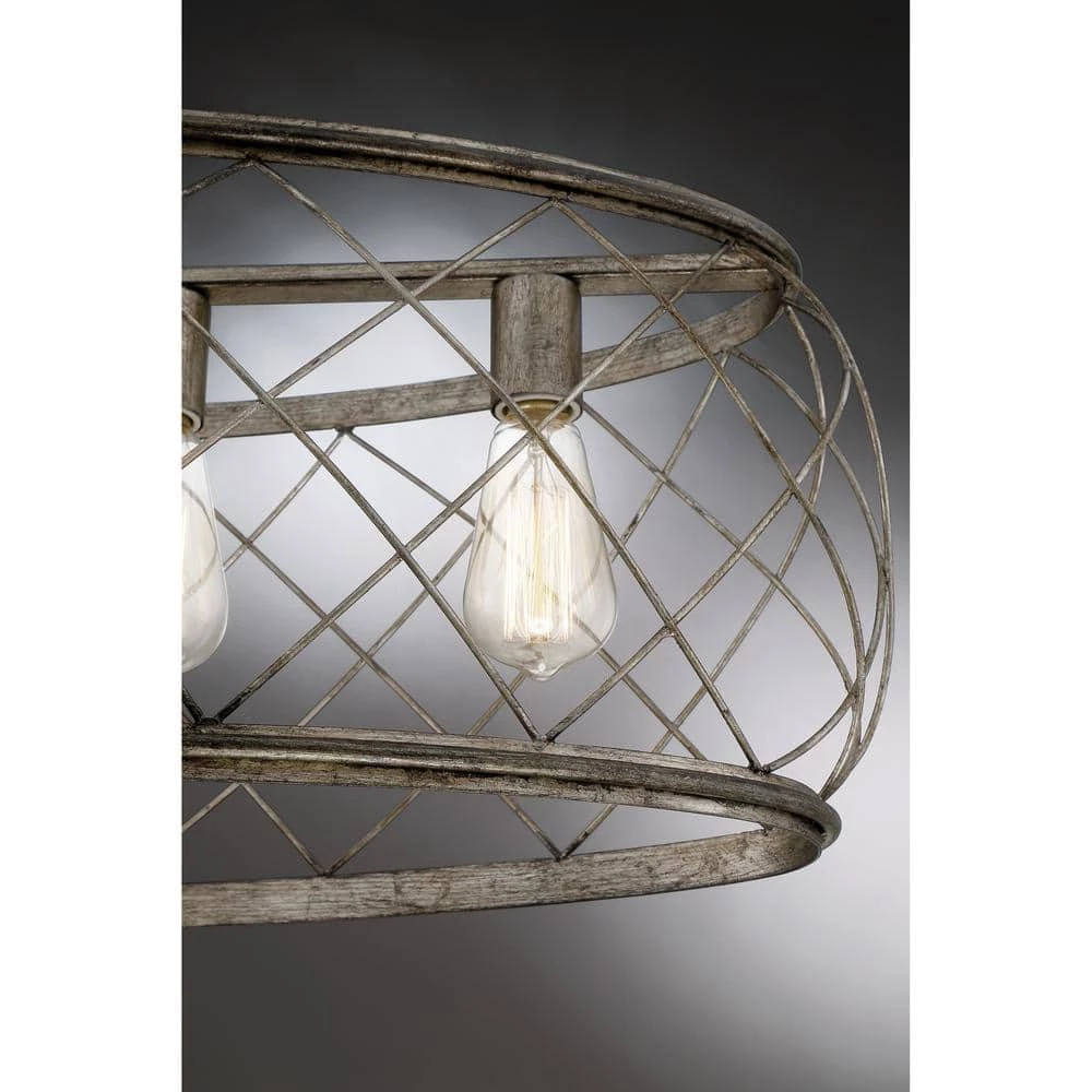 Dury 5-Light Century Silver Leaf Linear Chandelier by Quoizel 6 Dury 5-Light Century Silver Leaf Linear Chandelier by Quoizel - Image 4