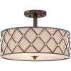 Brown Lattice 3-Light Copper Canyon Semi-Flush Mount by Quoizel