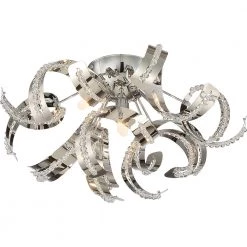 Ribbons 16.5 in. 4-Light Crystal Chrome Flush Mount by Quoizel -Quoizel Sales crystal chrome quoizel flush mount lights rbn1616crc 4f 1000