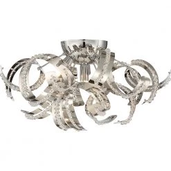 Ribbons 16.5 in. 4-Light Crystal Chrome Flush Mount by Quoizel