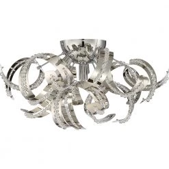 Ribbons 16.5 in. 4-Light Crystal Chrome Flush Mount by Quoizel -Quoizel Sales crystal chrome quoizel flush mount lights rbn1616crc c3 1000