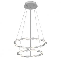 Finale 15.75 in. Dipped Silver LED Semi-Flush Mount by Quoizel -Quoizel Sales dipped silver quoizel flush mount lights pcfn1716dsl 4f 1000